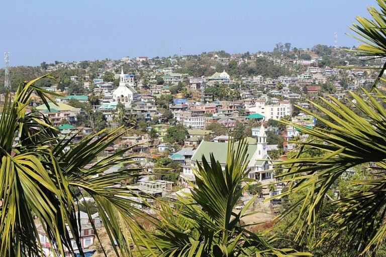 View of Kolasib town in Mizoram, where the largest of the weeks anti-narcotics seizures was made