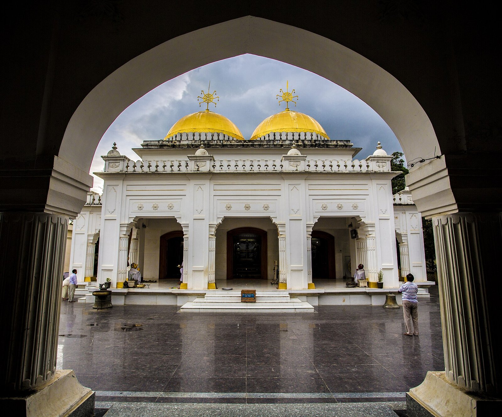 Shree Govindajee Temple in Imphal, Manipur, with its golden domes, the main venue of Kang Chingba