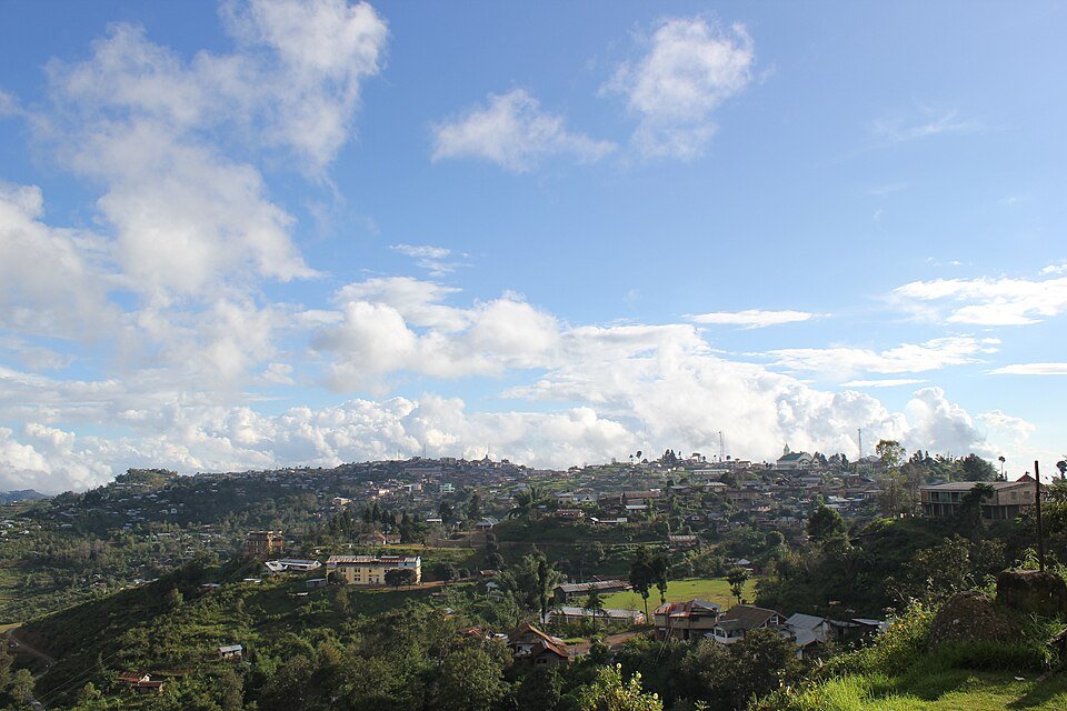 View of Ukhrul town in the hills of Manipur, near the district affected by the Kamjong bridge blast